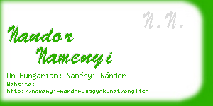 nandor namenyi business card