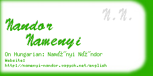 nandor namenyi business card